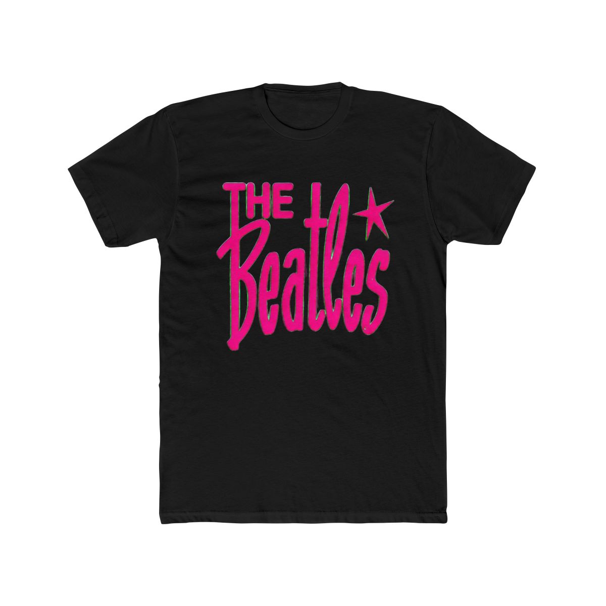 Vintage Beatles Merch The Beatles Retro Logo Neon Pink T Shirt The Beatles Graphic T-Shirts - alternate angle 3, merchandise