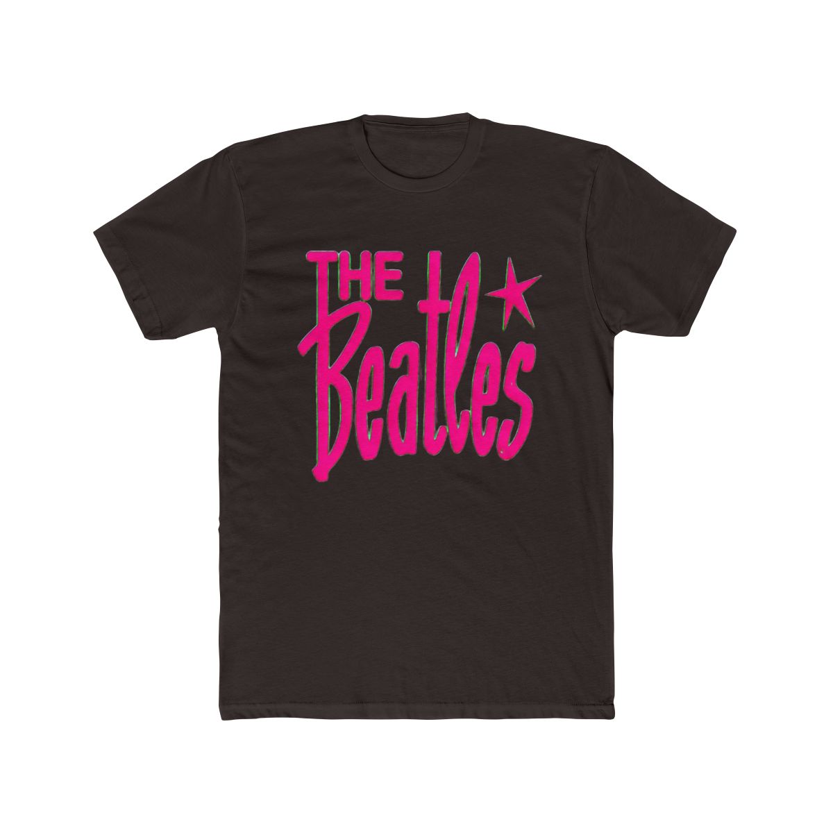 Vintage Beatles Merch The Beatles Retro Logo Neon Pink T Shirt The Beatles Graphic T-Shirts - alternate angle 2, merchandise