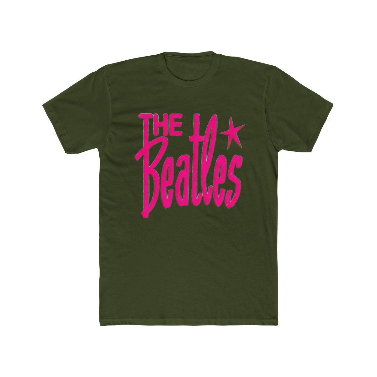 Vintage Beatles Merch The Beatles Retro Logo Neon Pink T Shirt The Beatles Graphic T-Shirts - alternate angle 5, merchandise